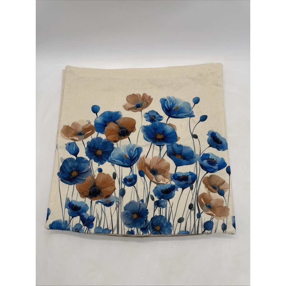 2 Pillowcases Poppies Cottagecore 17" Floral